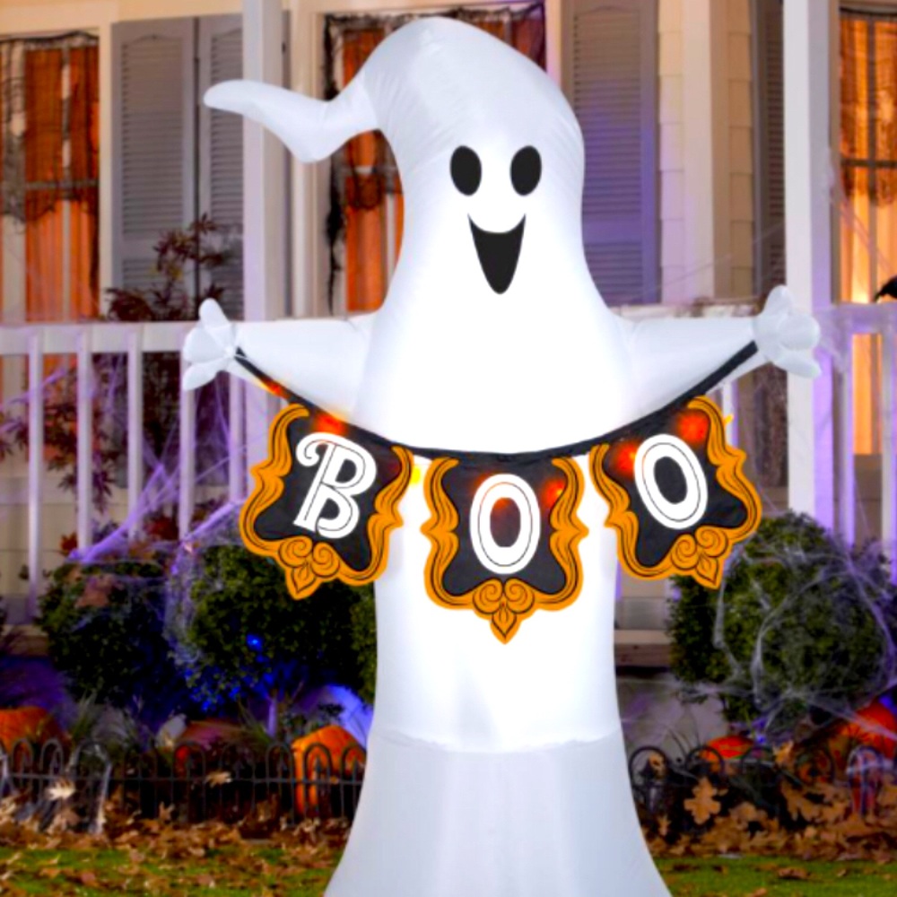 Blow up ghost with boo banner.